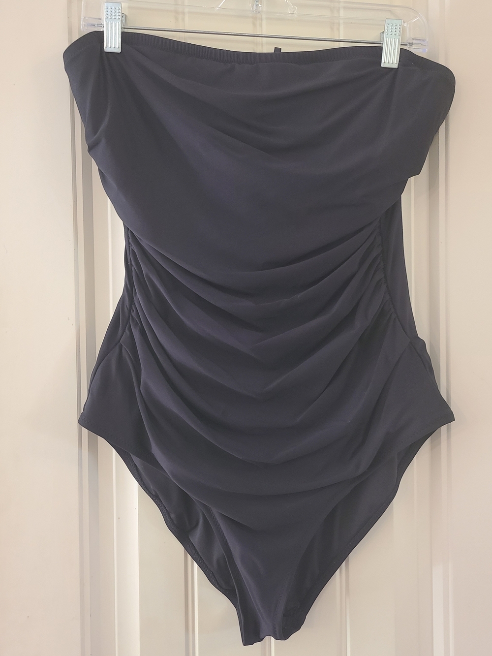 J. Crew Black Strapless Ruched One-Piece Bodysuit Size 12